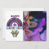 Mardi Gras Rainbow en Mask Kaart (Voorkant)
