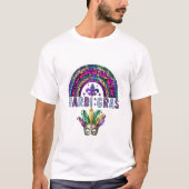 Mardi Gras Rainbow en Mask T-Shirt (Voorkant)