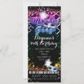 Mardi Gras Rainbow VIP Birthday Party Ticket Kaart (Voorkant)