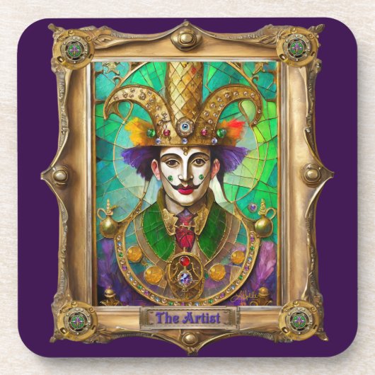 Mardi Gras Realm Portraits - The Artist Dali Bier Onderzetter (Voorkant)