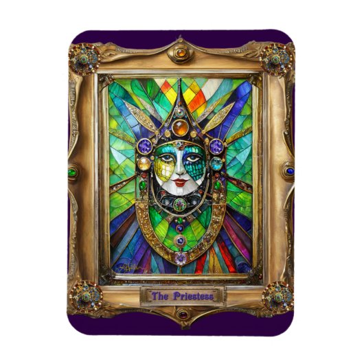 Mardi Gras Realm Portraits - The Priestess Magneet (Verticaal)
