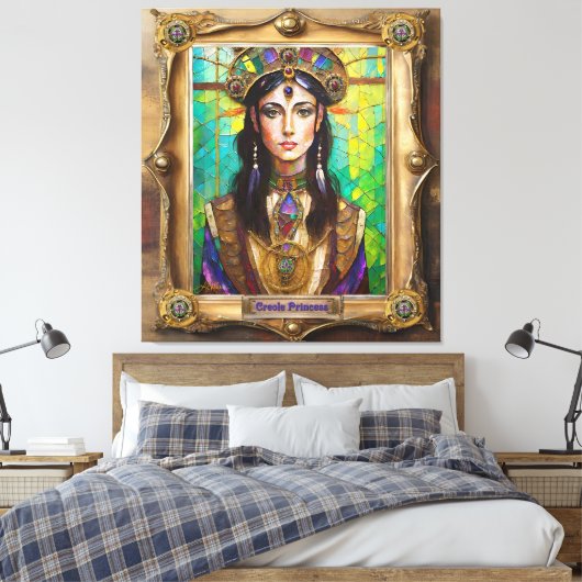 Mardi Gras Realm Portretten - De Creoolse Prinses Canvas Afdruk (Insitu (Slaapkamer))