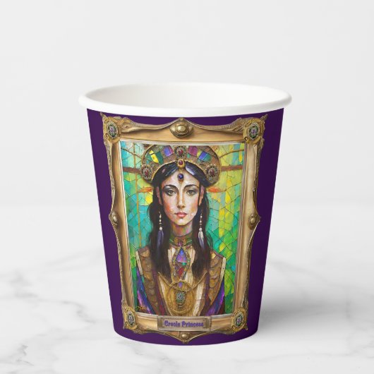 Mardi Gras Realm Portretten - De Creoolse Prinses Papieren Bekers (Voorkant)