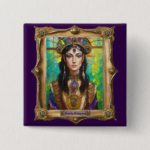 Mardi Gras Realm Portretten - De Creoolse Prinses Vierkante Button 5,1 Cm