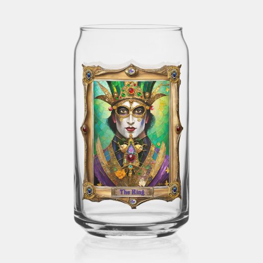 Mardi Gras Realm Portretten - De Koning Blikvorm Glas (Achterkant)