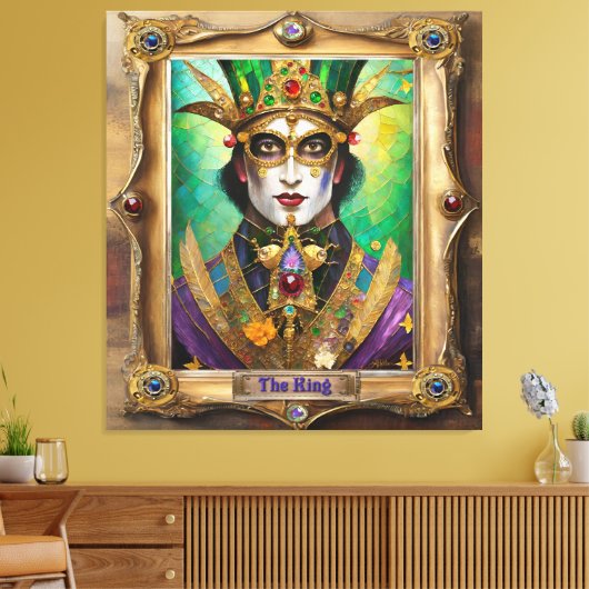 Mardi Gras Realm Portretten - De Koning Canvas Afdruk (Insitu (Woonkamer))
