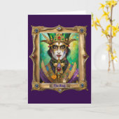 Mardi Gras Realm Portretten - De Koning Kaart (Gele Bloem)