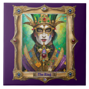 Mardi Gras Realm Portretten - De Koning Tegeltje