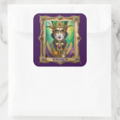 Mardi Gras Realm Portretten - De Koning Vierkante Sticker (Tas)