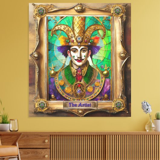 Mardi Gras Realm Portretten - De kunstenaar Dali Canvas Afdruk (Insitu (Woonkamer))