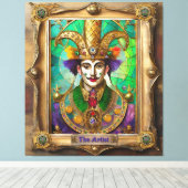 Mardi Gras Realm Portretten - De kunstenaar Dali Canvas Afdruk (Insitu (Houten vloer))
