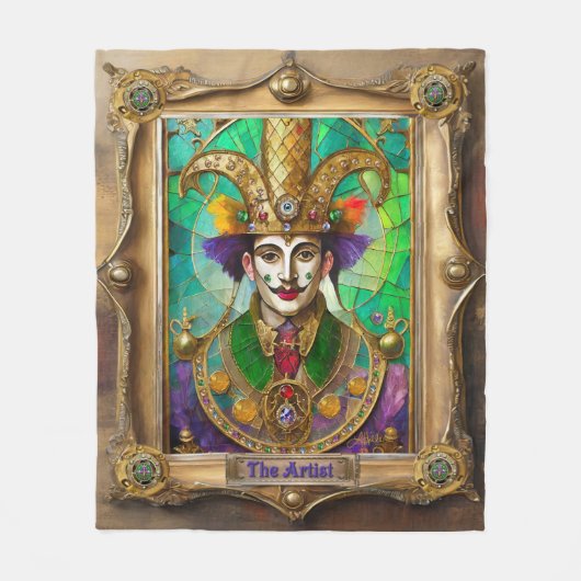Mardi Gras Realm Portretten - De kunstenaar Dali Fleece Deken (Voorkant)
