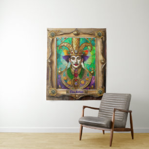 Mardi Gras Realm Portretten - De kunstenaar Dali Wandkleed