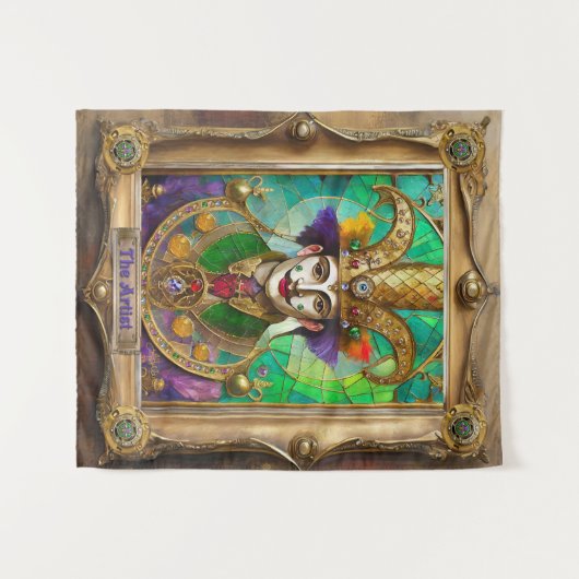 Mardi Gras Realm Portretten - De kunstenaar Dali Wandkleed (Voorkant (horizontaal))