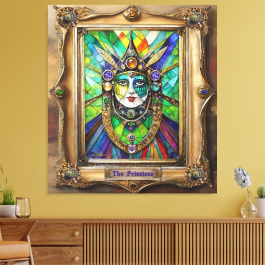 Mardi Gras Realm Portretten - De Priesteres Canvas Afdruk (Insitu (Woonkamer))