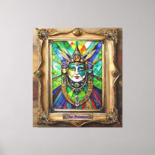 Mardi Gras Realm Portretten - De Priesteres Canvas Afdruk (Voorkant)