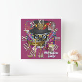 Mardi Gras Rechter 30 kleuren Belangrijke uitzicht Vierkante Klok (Huis)