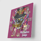 Mardi Gras Rechter 30 kleuren Belangrijke uitzicht Vierkante Klok (Hoek)