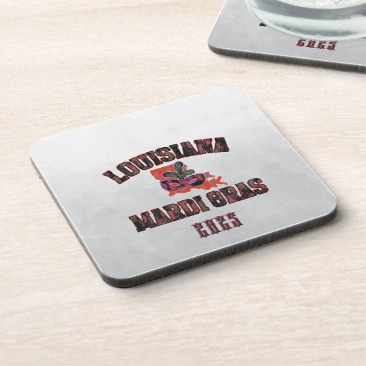 Mardi Gras Red Black Bier Onderzetter (Linkerzijde)