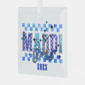 Mardi Gras Red Black Glas Ornament (Voorkant links)