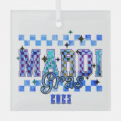 Mardi Gras Red Black Glas Ornament (Voorkant)