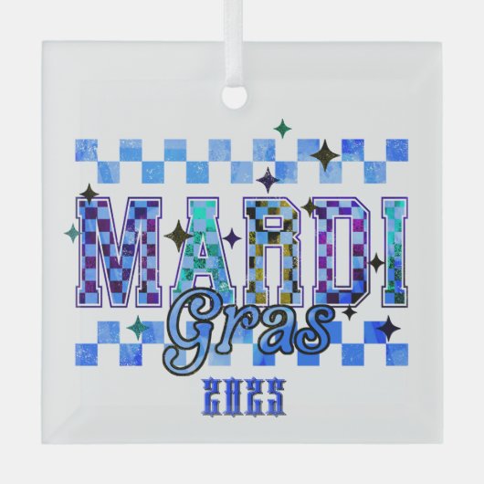 Mardi Gras Red Black Glas Ornament (Voorkant)