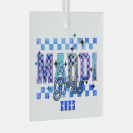 Mardi Gras Red Black Glas Ornament