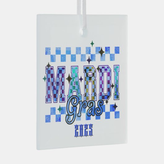 Mardi Gras Red Black Glas Ornament (Voorkant Rechts)