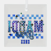 Mardi Gras Red Black Glas Ornament (Achterkant)