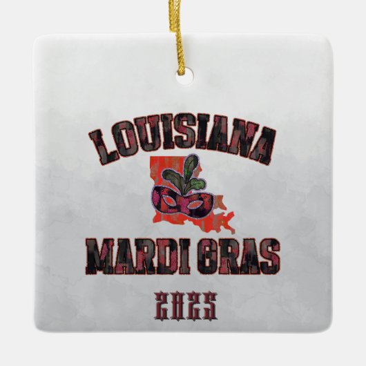 Mardi Gras Red Black Keramisch Ornament (Voorkant)