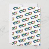 Mardi Gras Regenboog Aquarel Maskerade Feest Kaart (Achterkant)