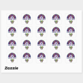 Mardi Gras Regenboog en Masker Vierkante Sticker