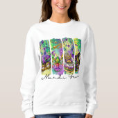 Mardi Gras Retro Brushstroke Unisex Hoodie Trui (Voorkant)