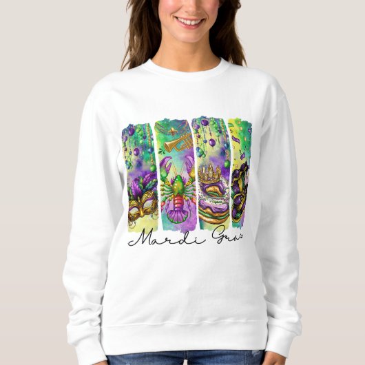 Mardi Gras Retro Brushstroke Unisex Hoodie Trui (Voorkant)
