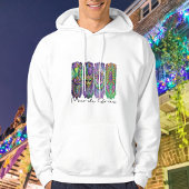 Mardi Gras Retro Glitter Brushstroke Hoodie