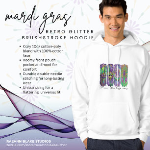 Mardi Gras Retro Glitter Kwast Hoodie