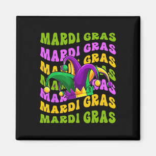 Mardi Gras Retro Groovy Jester Pet New Orleans Aut Magneet