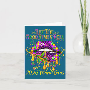 Mardi Gras Retro Let Goede Illustratie Kaart