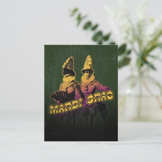 Mardi Gras Revelers Briefkaart (Staand voorkant)