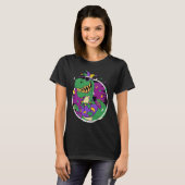Mardi Gras Rex Dinosaur Dino Mardi Gras Bead Costu T-shirt (Voorkant volledig)