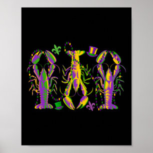Mardi Gras Rivierkreeft Gelukkig Mardi Gras 2025 M Poster
