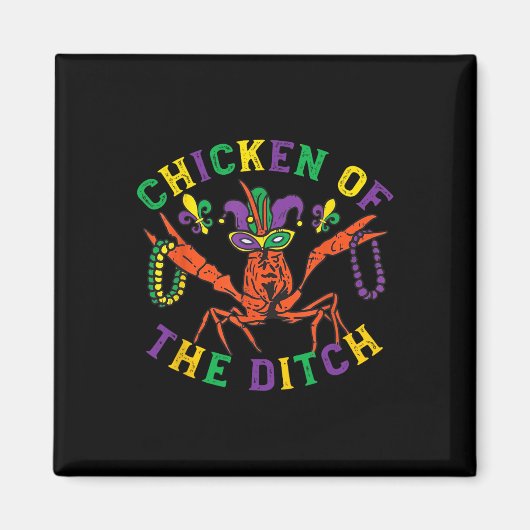 Mardi Gras rivierkreeft kip van de sloot retro par Magneet (Voorkant)