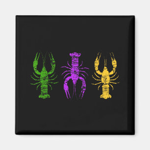 Mardi Gras Rivierkreeft Narrenhoed Kralen T-shirt Magneet