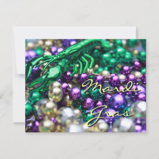 Mardi Gras Rivierkreeften Aangepaste Feest Uitnodi Kaart (Voorkant)