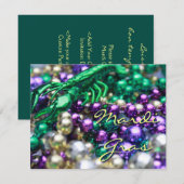 Mardi Gras Rivierkreeften Aangepaste Feest Uitnodi Kaart (Voorkant / Achterkant)