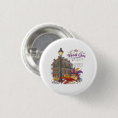 Mardi Gras Ronde Button 3,2 Cm (Voorkant /achterkant)