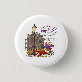 Mardi Gras Ronde Button 3,2 Cm