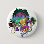 Mardi Gras Ronde Button 5,7 Cm (Voorkant)