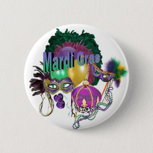 Mardi Gras Ronde Button 5,7 Cm (Voorkant)