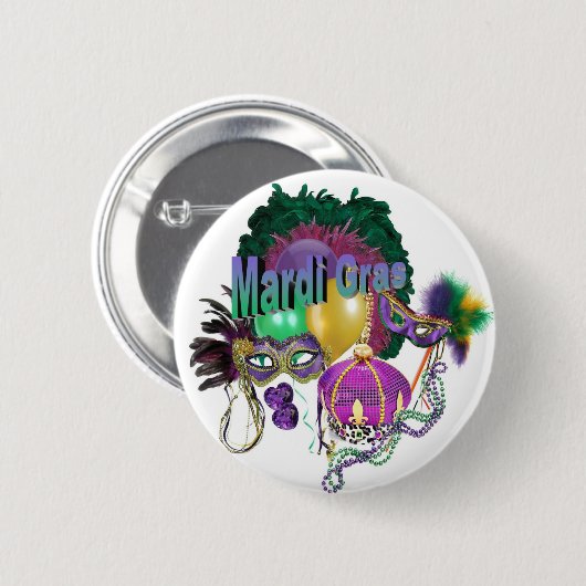 Mardi Gras Ronde Button 5,7 Cm (Voorkant /achterkant)